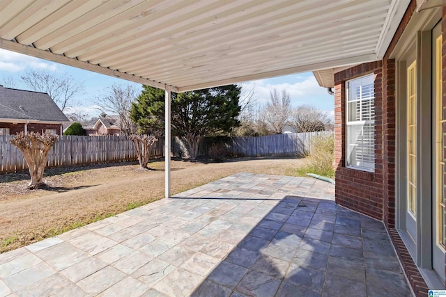 view of patio featuring a fenced backyard