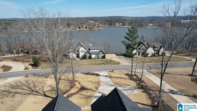 exterior space featuring a water view