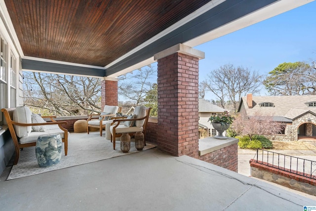 view of patio with an outdoor hangout area