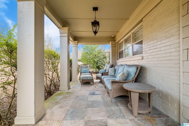 view of patio / terrace with an outdoor living space