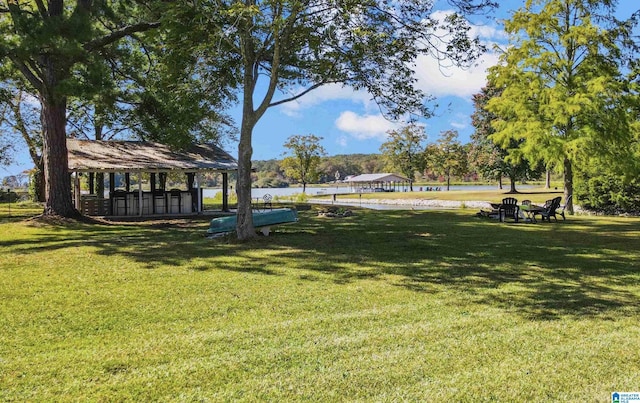 view of community featuring a yard