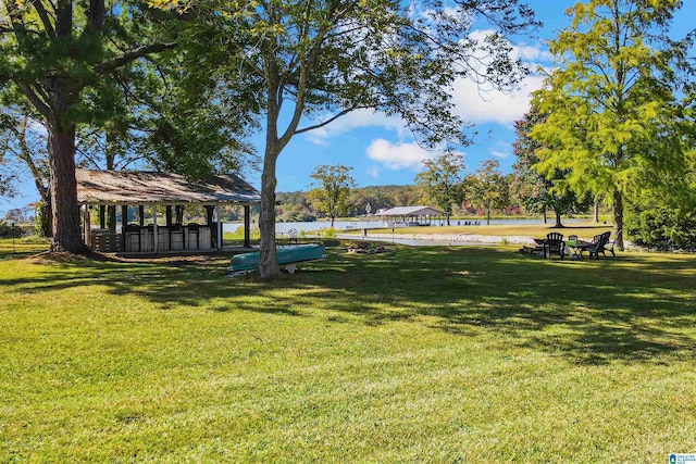 view of community featuring a lawn