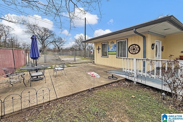 view of patio / terrace with fence