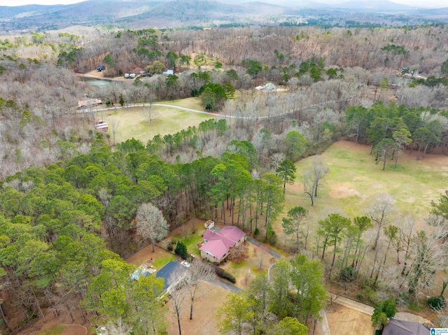 drone / aerial view with a view of trees