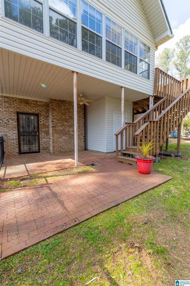 view of patio / terrace with stairs