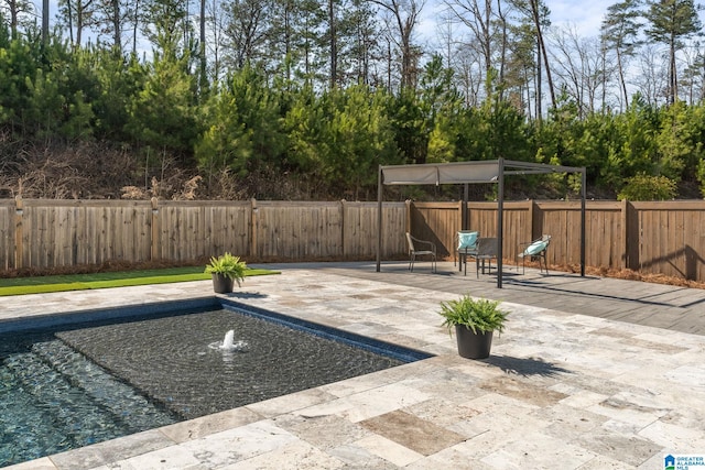 view of patio featuring a fenced backyard