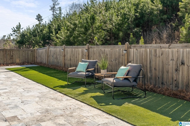 view of patio / terrace featuring a fenced backyard