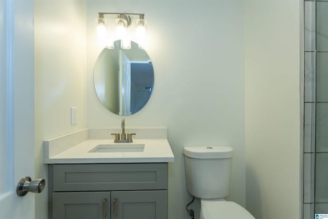 full bathroom featuring vanity and toilet