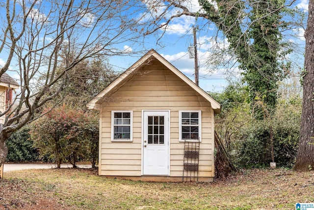 view of shed