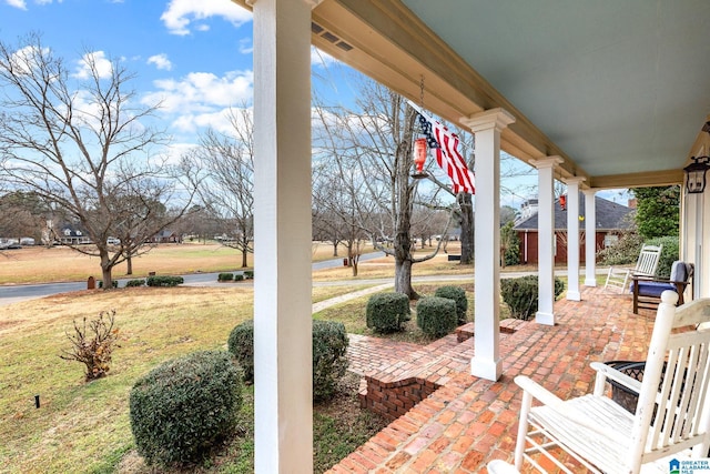 view of patio / terrace with a porch