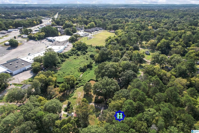 bird's eye view featuring a view of trees