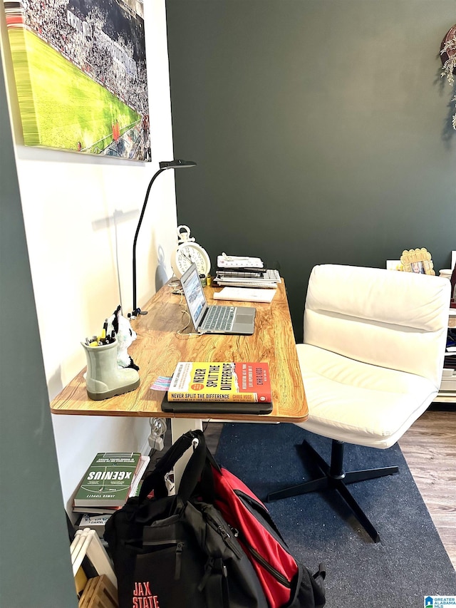 office area featuring wood finished floors