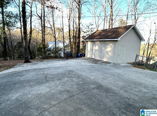 view of garage