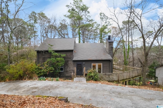 rustic home with a chimney