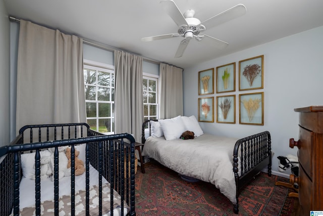 bedroom featuring a ceiling fan