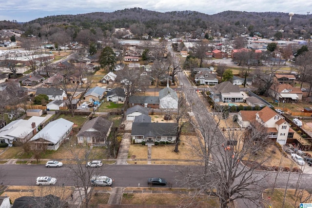 aerial view featuring a residential view and a mountain view