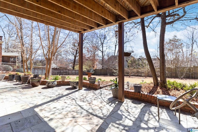 view of patio with a fenced backyard