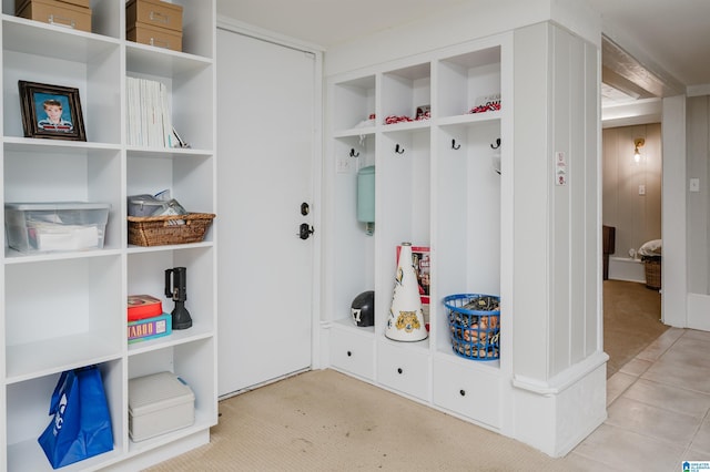 mudroom featuring carpet