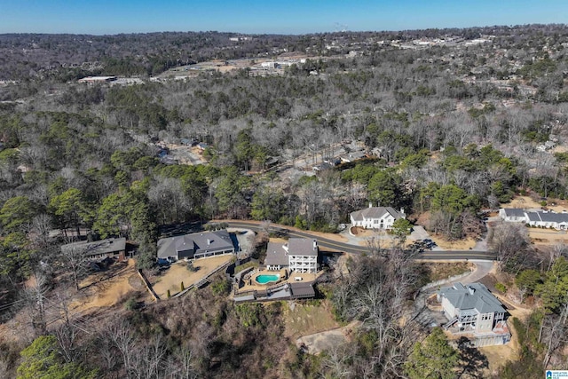 bird's eye view with a view of trees