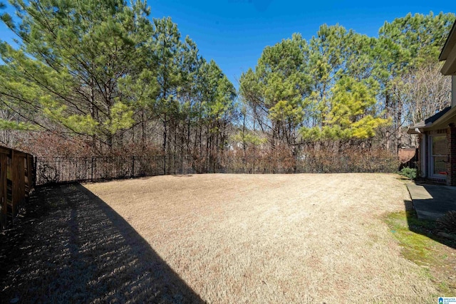 view of yard with fence