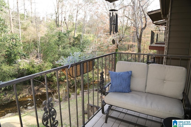 balcony with a wooded view