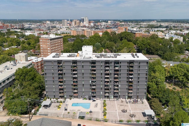 drone / aerial view with a view of city