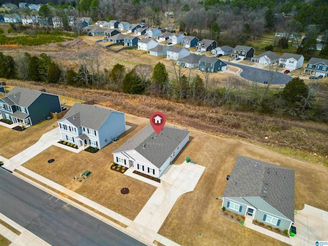 bird's eye view with a residential view