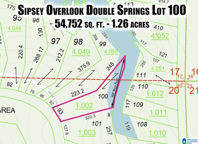 1005 Sipsey Overlook Dr Lot 100, Double Springs AL, 35553 land for sale