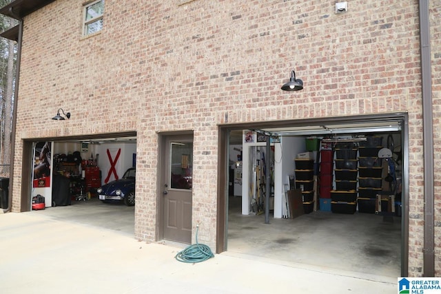 view of garage