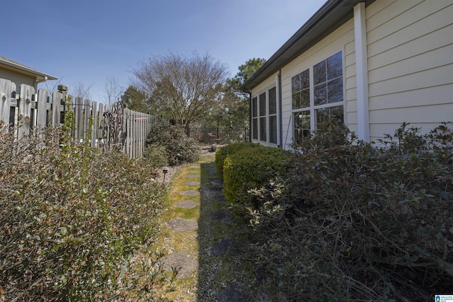 view of yard featuring fence