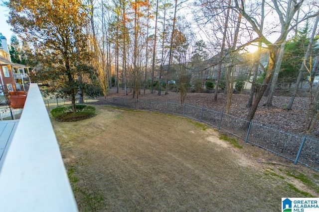 view of yard featuring fence