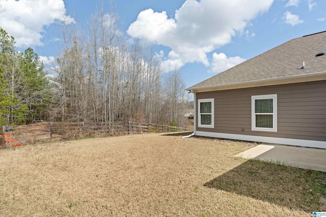 view of yard with fence