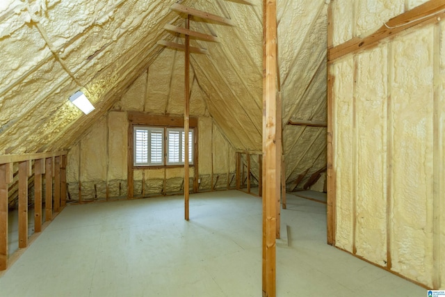 view of unfinished attic