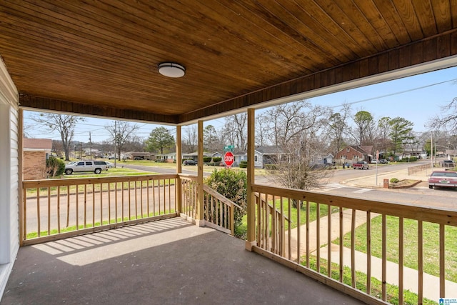 view of patio featuring a residential view and covered porch