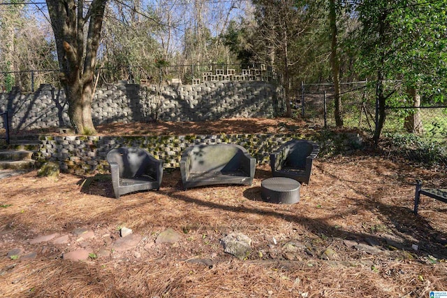 view of yard with fence