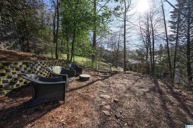 view of yard with fence