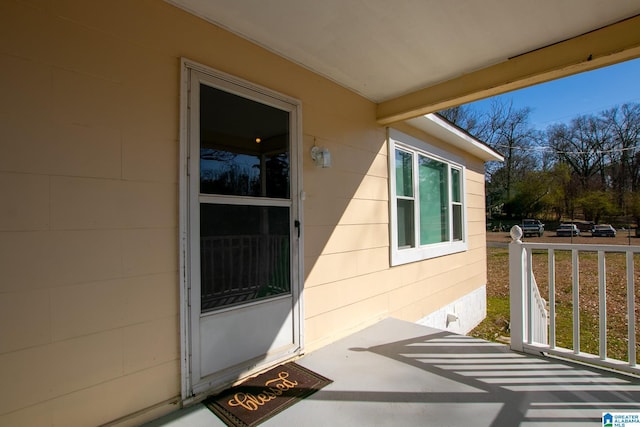 view of exterior entry featuring crawl space