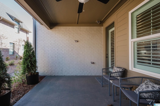 view of patio / terrace with ceiling fan