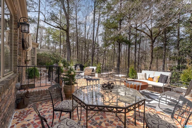 view of patio / terrace with an outdoor living space