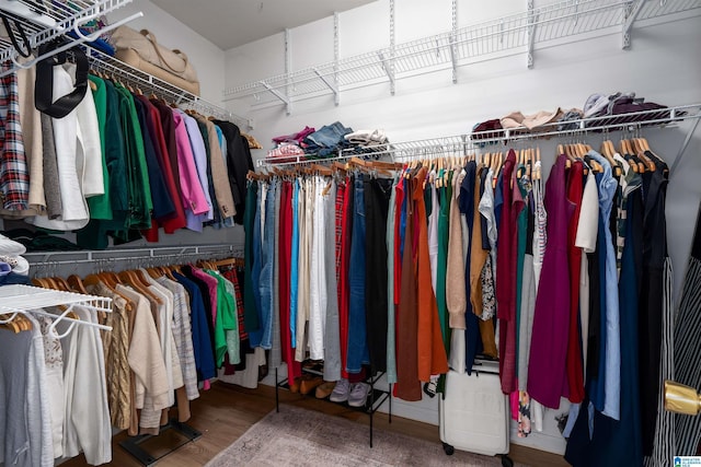 spacious closet featuring wood finished floors