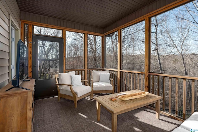 view of unfurnished sunroom