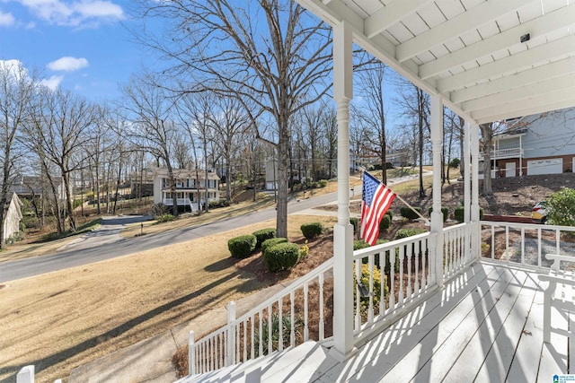 wooden deck with covered porch