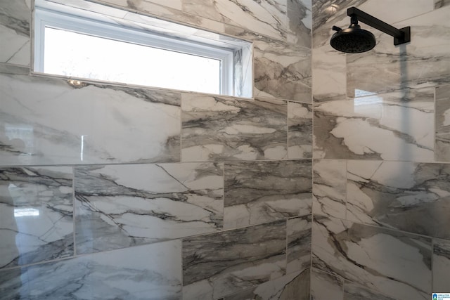 interior details with a marble finish shower