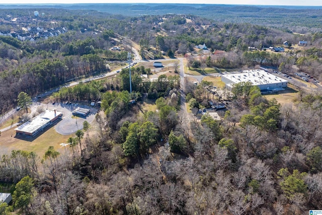 aerial view with a forest view