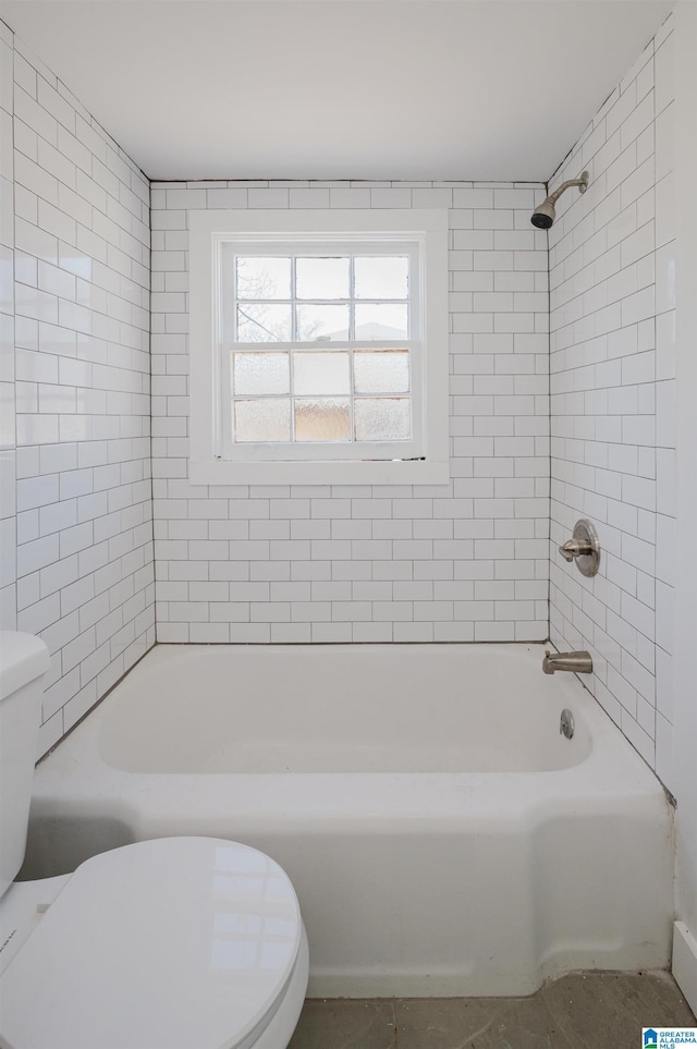 full bath featuring toilet and tub / shower combination