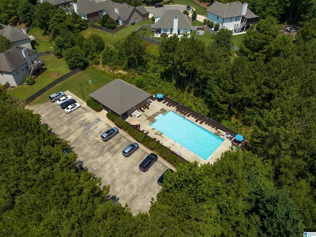 aerial view with a residential view