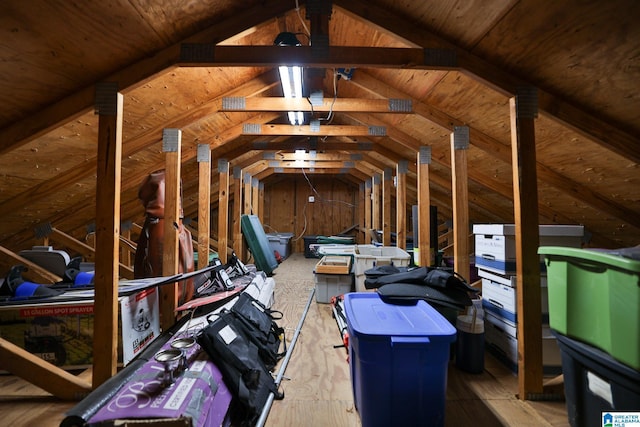 view of unfinished attic