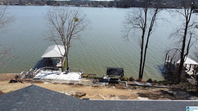 view of water feature featuring a gazebo