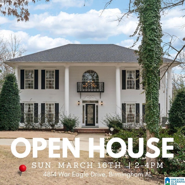 4814 War Eagle Dr, Mccalla, AL 35022 - exterior space with a balcony and a shingled roof