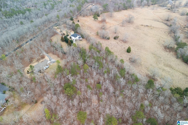 aerial view with a rural view